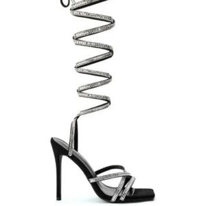 Lace Up Diamente Heels